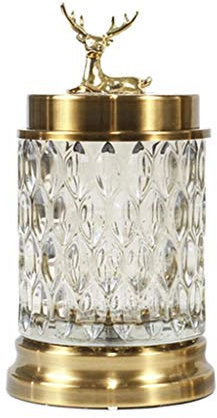 CWLPSL Schmuckschatulle aus Glas, Schmuckschatulle aus Metall, Schmuckschatulle mit Deckel, Elch-Halsketten- und Ringschmuckhalter, Tier-Schmuckdose, Geschenk für Mädchen und Frauen (golden),