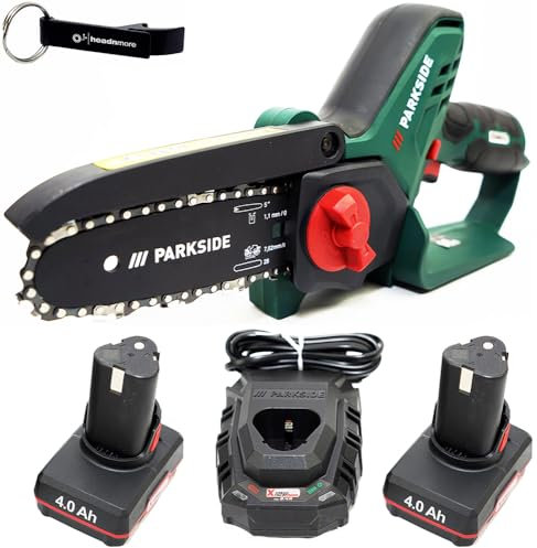 HEADNMORE® Bundle – Parkside® - Troncarami a batteria da 12 V PGHSA 12 + portachiavi HEADNMORE® (batteria da 2 x 4 Ah)