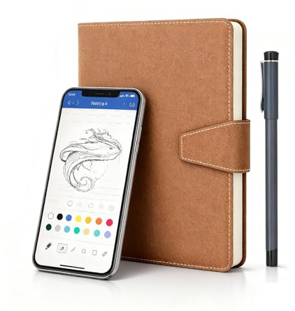 Plyisty 3 su 1 Notebook Digitale con Penna Intelligente, Sincronizzazione in Tempo Reale per la Digitalizzazione, Convertire in Testo, Memorizzare e Condividere Note di Carta (BROWN)