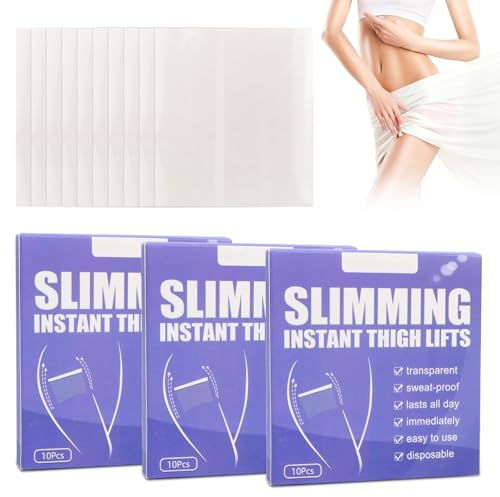Yooyan 30 toppe in cellulite Instant Thigh Lifting, nastro adesivo trasparente per rafforzare le cosce, nastro adesivo per la pelle delle cosce, elastico immediato e liscio cellulite