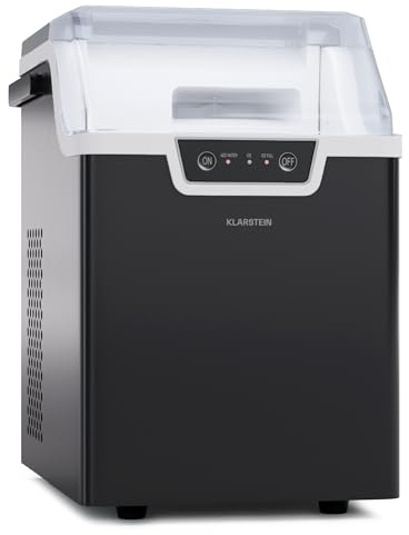 Klarstein Machine a Glacons, Machine à Glacons pour la Maison, Machine a Glacon 200W, 1,7 litres, Fonctionnement Rapide 4 min, Ice Maker 12kg de Glace, Portable, Machines à Glaçons Autonettoyante