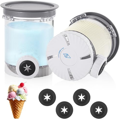 Hejo 2 Piezas Recipientes de Helado Compatibles para Ninja NC700 NC701, 16OZ Recipientes de Helado con Tapa para Ninja Creami Swirl, Apto para Lavavajillas, Accesorios para Ninja Ice Creami (Gris) | Contenedor de almacenamiento reutilizable de 16 onzas, sin BPA y apto para lavavajillas, especialmente diseñado para