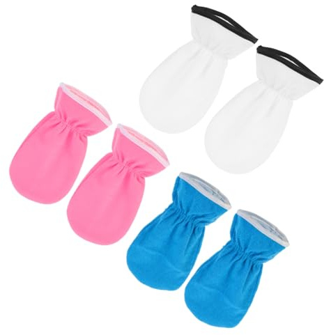 Gatuida 3 Paare Paraffin Wachs Handschuhe Feuchtigkeitsspendende Spa Handpflege Wärmende Handmasken für Zuhause Salon und Wellness Einheitsgröße Weiß Blau Rosa Handpflegemittel