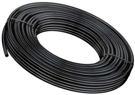 Tube micro d'irrigation, ligne d'irrigation à goutte noire, tuyau d'arrosage tuyau d'alimentation noire pour le système d'irrigation du jardin i.d 5 mm/o.d 8 mm 8mm（1/4in） 50m(164ft)