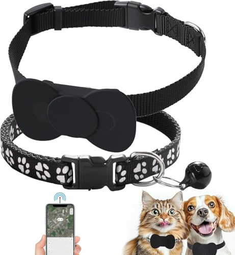Les-Theresa Localizzatore GPS per gatti, collare per cani senza costi mensili, tracker GPS per gatti, collare per gatti impermeabile IP67, monitoraggio di sicurezza per gatti (solo iOS)
