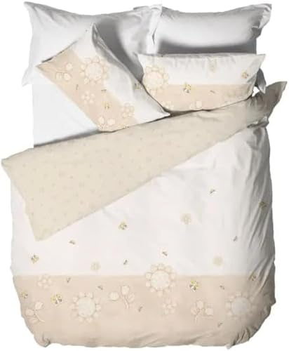 THUN - Copripiumino beige - Linea Elegance - 100% cotone - M