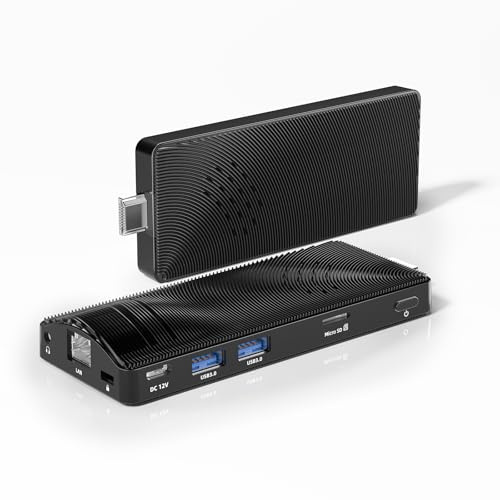 OuuOee Mini PC Stick lüfterlos, Mikrocomputer-Stick mit Pentium N4200, 4 GB RAM, 64 GB eMMC, Klein-PC, 2X USB 3.0, Gigabit-Ethernet, 4K 60Hz, WiFi BT 5.0, HDMI 2.0 für Business, Industrie-IoT, Medien