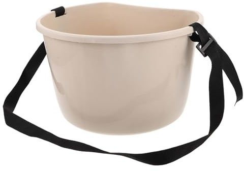 Toyvian Manual Fertilizer Applicator Bucket 22Lb Plastic Fruit Picking Bucket White Handheld Garden Harvesting Container for Strawberry and Vegetable Collection