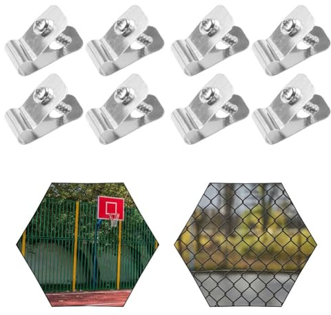 Helilyco Clip per recinzione in acciaio inossidabile, clip di montaggio per recinzione agricola 304 con viti calibro 12-16, filo saldato, confezione da 100