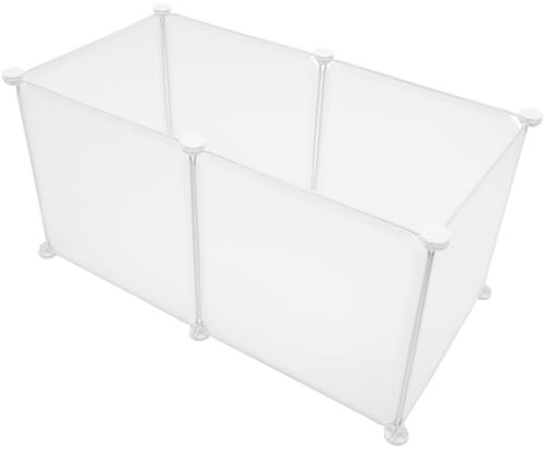 Homoyoyo Clôture pour Hamsters et Hérissons en Résine Blanche, Maison Simple Style pour Petits Animaux, 1 Set pour Enclos Extérieur et Aire de Jeu
