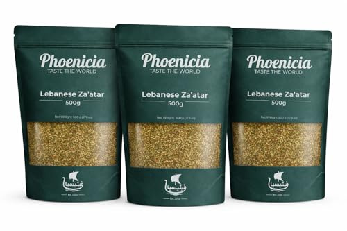 Phoenicia Lebanese Style Zaatar Extra 500g | Authentic Middle Eastern Spice Blend | Zaatar Seasoning Mix | Herbal Sesame Thyme Mix | Perfect for Bread, Manakish, Marinades, Dips & Cooking