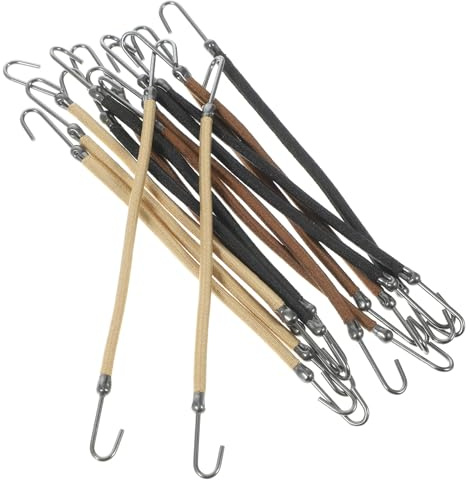 Homoyoyo 15 Piezas de Bandas Elásticas Cabello Gancho, Lazos Elásticos para Mujer, Accesorios para Peinados, Coletas y Moños, Colores Negro, Café y Beige, Uso Diario y Deportes