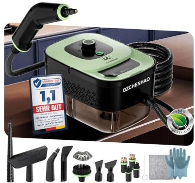 GZCHENHAO 18-IN-1 Dampfreiniger Handgerät【99,99% Keimreduktion-Führende Deutsche SPJ Technik】【9s Turbo-Dampf-Intelligent Turbo Steam System】Dampfreiniger für Alles,Dampfbesen für Boden, Küche etc.