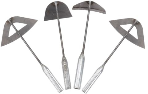Hemobllo Set 4 Pezzi Pezzi Piccoli Zappe da Giardino in Ferro Argento Utensili da Giardino Manuali Comfortevoli e Risparmio di Fatica per Orto