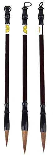 ULTNICE 3er Set Chinesische Kalligraphie Pinsel Wolfshaar Groß/Mittel/Klein FüR Kalligraphie Kanji Sumi Zeichnen Geschenkverpackung