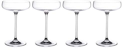 Unknown1 Champagne Saucer Set of 4 Crystal Glasses 11 Oz. Inc. Made in Europe Piece