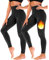 TNNZEET 2er Pack Thermo Leggings Damen Thermoleggins Thermohose Gefütterte Warme im Winter (Schwarz/Schwarz,S-M)