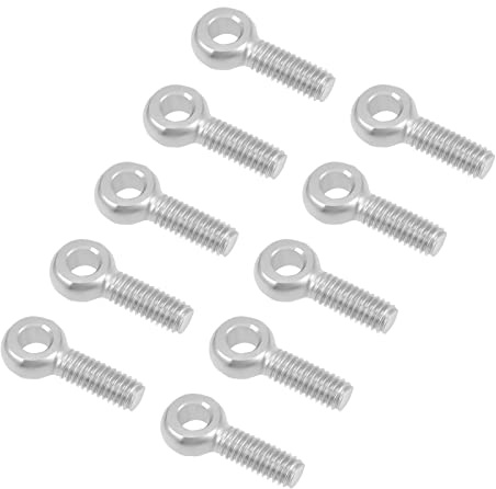 QUARKZMAN 10STK Maschinen Schulter Schaukel Anhebender Augenschraube | M6 x 20mm, Metrischer Gewindestift Welle Dowel Schleifen Loch Bolzen, 304 Edelstahl, Für Rohrleitung Torventile