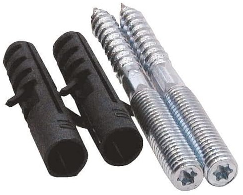 Sanitop-Wingenroth 2 stockskruvar med pluggar 10 mm, M8 x 120 mm, galvaniserat stål