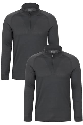 Mountain Warehouse Haut Thermique col Rond Hommes Talus - séchage Rapide, Manches Longues, Respirant, Haute Absorption, léger - Printemps été