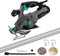 BlueMars Circular Saw, 1000W 5300RPM Table Track Saw with 125mm 24T TCT Blade & Diamond Blade, 3X 40cm Tracks Guide Rail, Scale Ruler, Cutting Depth 42mm, for Wood, Tile, Plastic & Metal