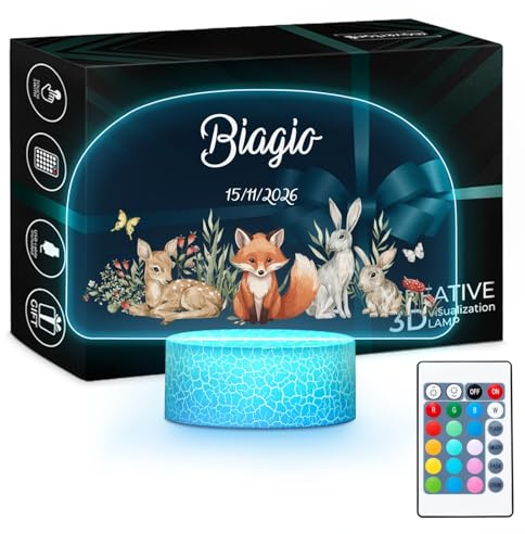 Maverton Personalisiertes Nachtlicht für Babys - LED Nachttischlampe für Kinder - Geschenk zur Geburt - Nachtlicht Baby - Geburtstagsgeschenk - personalisierte Geschenke Baby - Geschenk Mädchen