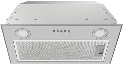 FIREGAS Campana Extractora Empotrable 52cm, 590m³/h, 3 Velocidades, 2 LED, con Filtro Aluminio y Filtro Carbón Activado, Instalación Fácil, Acero Inoxidable