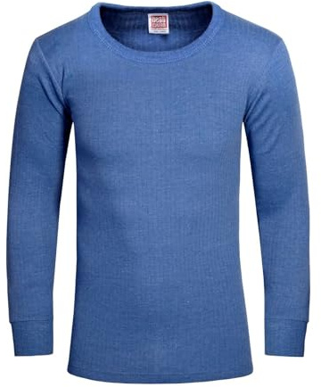 ITRAT® Mens Thermal Underwear Vests Long Sleeve Tops, Thermal T-Shirt Warm Underlayer Winter Thermals Base Layer Clothing Men Vest Top Size S-XXL (Large, Blue)