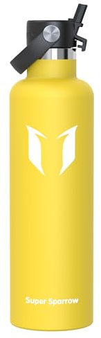 Super Sparrow Borraccia Termica 1.2L - Acciaio Inox Bottiglia Termica con Cannuccia - Senza BPA Isolata Borracce Bambini per Scuola, Sport, Campeggio, Fitness, Yoga, Palestra, Ciclismo