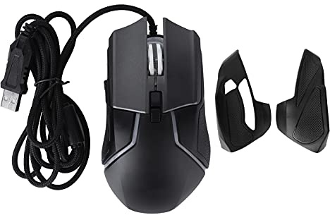 MNDPOAATY Mouse da gioco cablato, mouse da gioco meccanico RGB con DPI regolabile fino a 6400, design ergonomico per PC laptop notebook Smart TV, 8 pulsanti programmabili e illuminazione