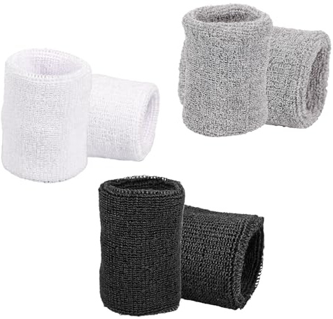 Geukmun Sweat Bands Wristbands - Sports Wrist Bands for Men Women - Elastic Cotton Sweatband Wrist Sweat Bands for Gym Basketball Tennis Running Fitness Football（Triple-double)
