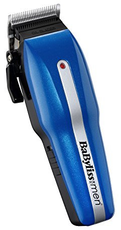 BaByliss PowerLight Pro Clipper, Cordless or Corded Hair Clippers for Men, 8 cutter guides 1-8, Rechargeable Grooming Set, Blue, 7498CU