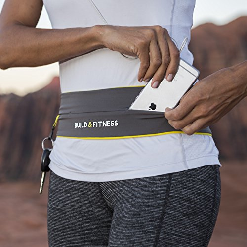 Build & Fitness Laufgürtel. Flip-Taille Gürteltasche, Schlüsselclip und Handyhalterung für Damen und Herren. Leicht, schlank, komfortabel und passend für alle Handymodelle