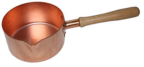 Kupfer-Kasserolle m. Holzgriff in div. Größen lieferbar, Maße:18 cm Ø.10 cm hoch. 2.5 ltr.Inh.