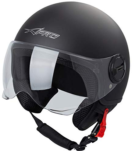 Motorradhelm Motorrad Roller Jet Helm Demi Avio Viser Homologiert SonicMoto Matt Schwarz XS