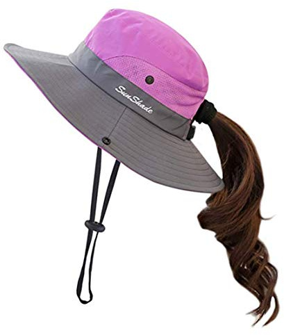 Anvevkn Damen Faltbarer Sonnenhut UV Schutz Sommerhut Wanderhut Fischerhut Gartenhut Wasserdicht Outdoor Buschhut mit Verstellbare Kinnband