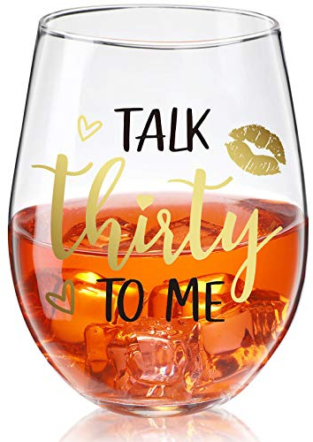 Patelai Talk Thirty To Me Weinglas 30. Geburtstag Stammlos Weinglas Schwarz Stammlose Glas Becher Schmutzig 30 Geburtstag Geschenk für Frauen Männer Dreißig Geburtstag Geschenk Hochzeit, 17 Unzen | Talk 30 to Me Bär Black Stemless Cup, Dirty Thirty Happy Birthday Present for Men Friend,Wedding Birthday Party