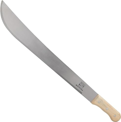 Armory Replicas - Campsite Killer Extra Long Functional Outdoor Machete Knife - 19.75 Carbon Steel Blade, Full Tang Handle, Satin Finish, Nylon Sheath Included