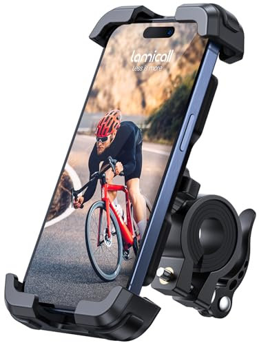 Lamicall Mobile Phone Holder Bicycle, Mobile Phone Holder Motorcycle - 2024 Universal 360° Bicycle Holder for iPhone 16 15 14 Pro Max Plus, SE, 13 12 Pro Max Mini, 11, Xs Max, XR, X, 8, 7, Samsung S10
