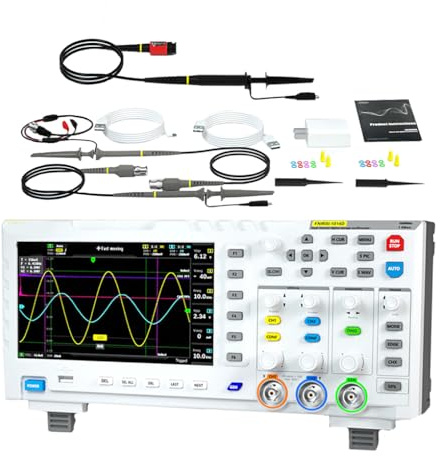 IOIUSKKU Osciloscopio digital Profesional 1GB Almacenamiento Interfaz USB LCD Luz Osciloscopios ajustables Generador de señal