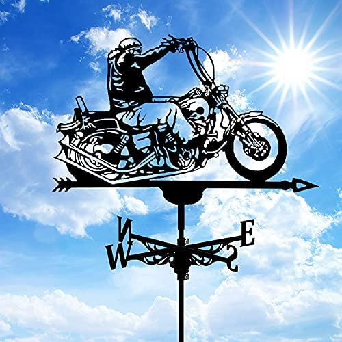 CAZARU Gourd Baby Ride a Moto Girouette Halloween Décoration Girouette Métal Fer Girouette Fer Girouette Rétro Girouette Jardin Patio Cour Ornement Décoration