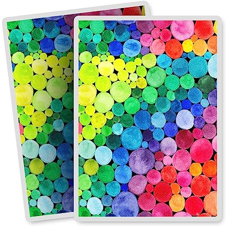 Vinyl Rectangle Vertical (Portrait) Stickers (Set of 2) 10cm - Watercolour Rainbow Circles Pattern for Laptops, Tablets, Luggage, Scrap Booking, Fridges #53550