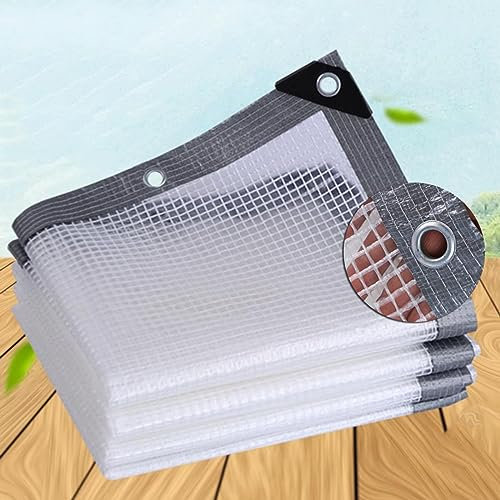 YHBZ Transparente Zeltplanen mit Ösen,wasserdichte klare Plane,Isolierung weiche Glasplane,Outdoor regensicherer Vorhang für Terrasse/Camping/Wandern,3x4m/9.8 * 13ft-T