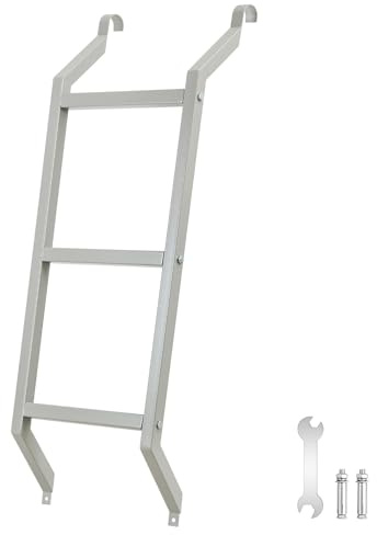 Egress Ladder 3-Step Steel Basement Window Ladder Emergency Escape with Silver Polished Surface Perfect for Egress Window Well