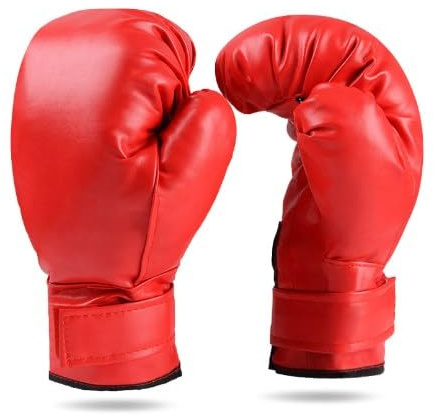 Guantes de boxeo, guantes de boxeo premium, guantes de boxeo para hombres y mujeres, guantes de kickboxing para artes marciales, Muay Thai, boxeo (rojo adulto)