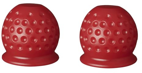 Set: Anhängerkupplung Abdeckung, 50 mm Kunststoff Anhängerkupplung Schutzkappe Anhängerkupplung Kugelkopf für Anhänger PKW LKW RV (2 Stück Golfball rot)