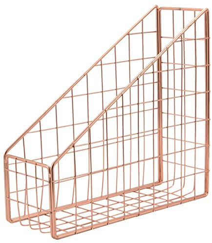 arlote Rose Gold Galvanisiertes Buch Halter Schreibtisch Regal Akten Zeit Schriften Buch Stand BüRo Haupt Brief Papier Organisator Halter