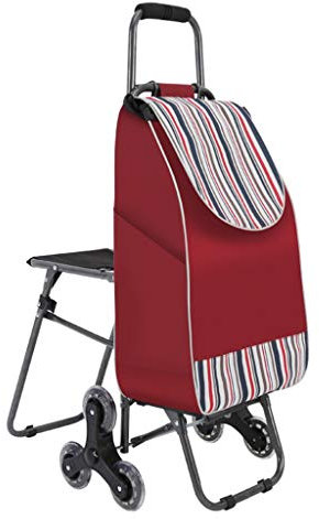 TETEOLALA Trolleys, Einkaufstrolley zum Treppensteigen, leichte, Faltbare Reise-Mobilitätswagentasche mit wasserdichtem Stoffbezug/Sitz/tragbare 6 Beawheels/#6