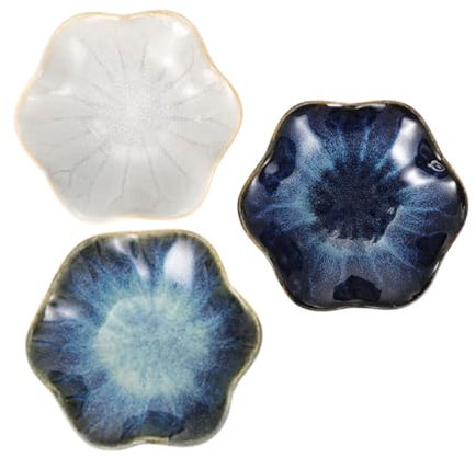 Alipis 3 Pz Piattino in Ceramica Piatto Di Cibo Vintage Piatto Da Portata Ovale Ciotole Per Spezie Piatto Per Salse Piatto Di Salsa Di Condimento Mini Piatti Per Antipasti Riutilizzabile