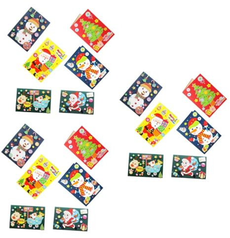 VILLCASE 18 Packungen DIY-Karten basteln Weihnachtskartenhersteller DIY-Grußzubehör 3D-Weihnachtskarten weihnachtsbasteln mit kindern bastelsets+für+kinder Weihnachtskarten selber machen